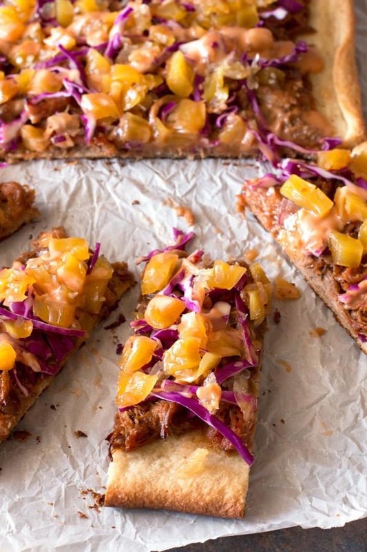 Pulled Pork Flatbread with Mango Chutney