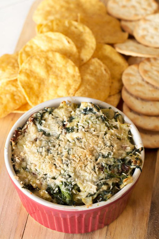 Baked Spinach & Artichoke Dip with Bacon
