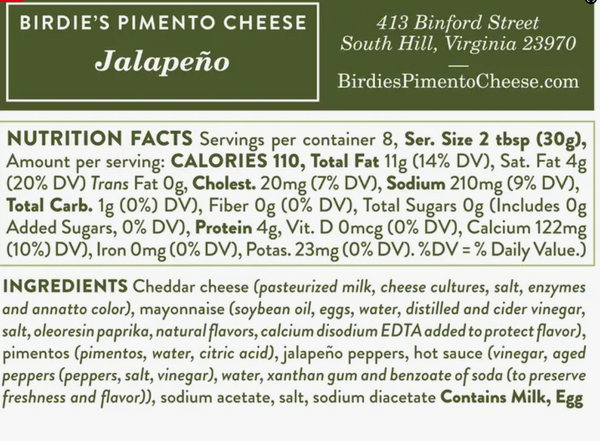Birdie's Jalapeno Pimento Cheese Spread