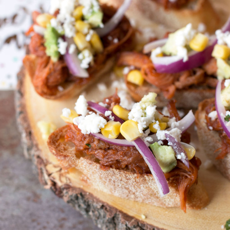 Southwestern Pulled Pork Crostini