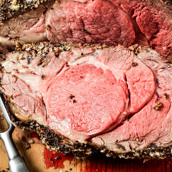 Ptrcook Prime Rib Grass-Fed Prime Rib Roast – Garlic Herb Crusted, Pre-Cooked & Ready to ...