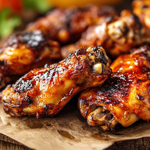 Slow Smoked BBQ Chicken Wings – Naked, Jalapeño Honey or Garlic Parmesan