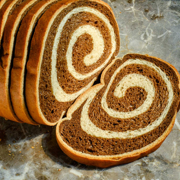 Fresh Loaf of Marble Rye Bread